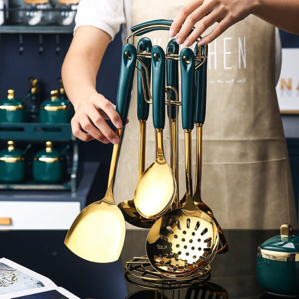 7-Piece Stainless Steel & Silicone Kitchen Utensil Set - Image 2