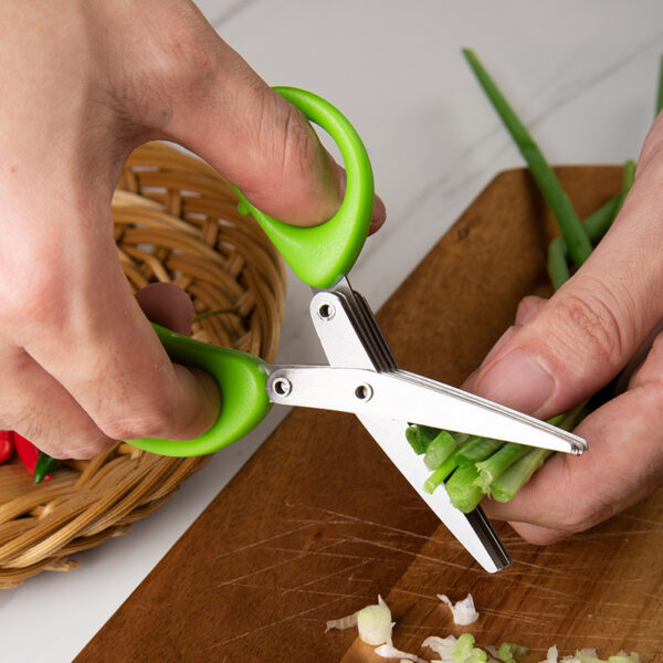 5-Layer Stainless Steel Herb Scissors - Image 2